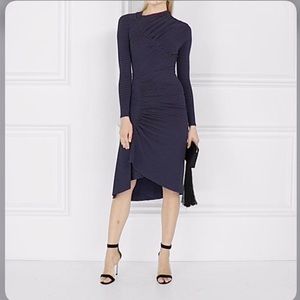 ATLEIN RUCHED Printed Stretch Jersey MIDI DRESS JERSEY JACQUARD
